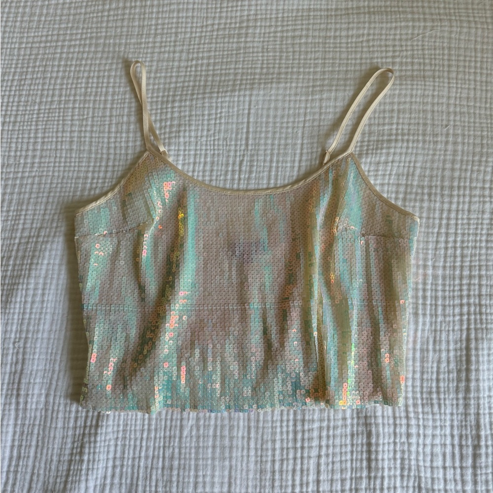 Staud Mermaid Sequin Top | Size Medium